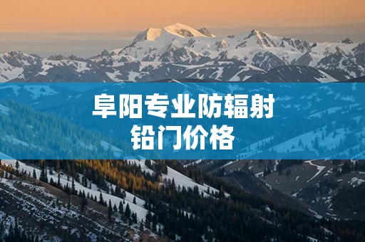 阜阳专业防辐射铅门价格